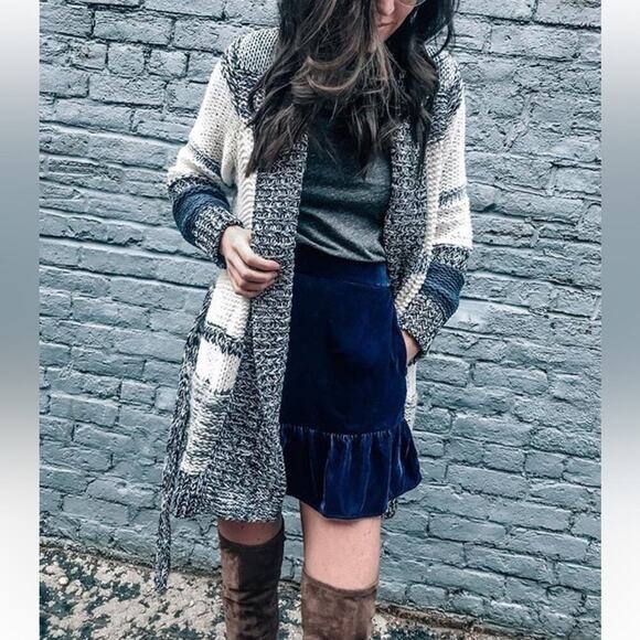 Loft Open Knit Cardigan Nautical Women's XS - Picture 4 of 14